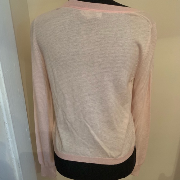 Gap Pink and White Striped Cashmere Cardigan M - Picture 3 of 4